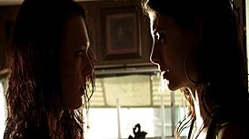 julia voth in a seductive lesbian encounter with kissing and more