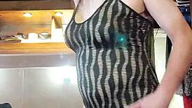 She was naughty modeling dresses, revealing her ladyboy charm in part 5