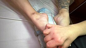 Brunette babe orgasms masturbating!