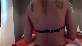 Transsexual amateur shemale passionately fucks her lover in intense session