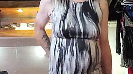 She was naughty modeling dresses, revealing her ladyboy charm in part 5