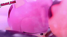 amy rides futa rouge in cartoon adventure with footjob and blowjob