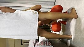 mamãe noel licks latina pussy for good boy