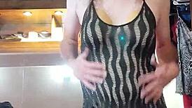 She was naughty modeling dresses, revealing her ladyboy charm in part 5