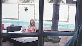 Chanel Shortcake takes older guy's huge cock deep in teen pussy from behind