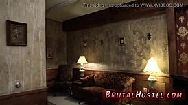 old mistress binds young tourist felicity feline in extreme domination play.