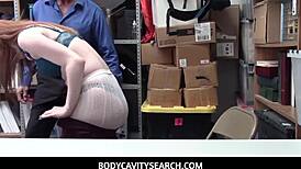 so, this redhead thief ella hughes got caught and hard punished after a striptease