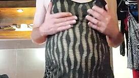 She was naughty modeling dresses, revealing her ladyboy charm in part 5