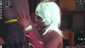 In honey select 2, patty gets bent over for a doggystyle creampie