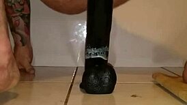 that huge dildo is fucking my ass so good, gaping wide