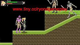 Cute blonde hentai girl gets wild with soldiers in intense battle gameplay