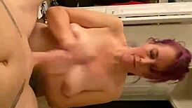 Massage turns into a sexy milf tug job with lube.