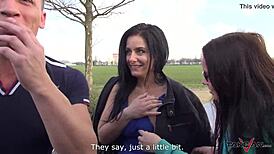 czech amateur hussy's big tits covered in jizz after public pickup