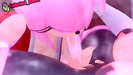 amy rides futa rouge in cartoon adventure with footjob and blowjob