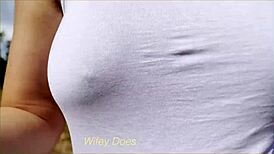 Man, my wife went braless on a wild public dare!