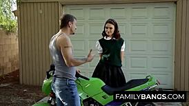 Bad School Teen Punished By Stepbrother