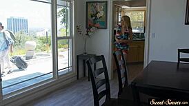 Hey, watch this teenage stunner ride cock before oral!