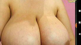 Chubby Girl Flaunts HUGE TITS and Body on Webcam