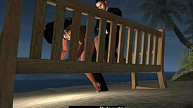 sneaking into the beach house for a quick sex session during the party