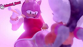 amy rides futa rouge in cartoon adventure with footjob and blowjob