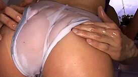 I'm obsessed with banging Tarra White in a bikini. Her oiled big tits and wet pussy drive me crazy!