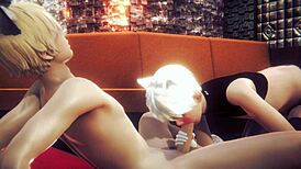 Yaoi Femboy Alan Gets Handjob And Blowjob In Anime Game