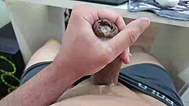 Babes deepthroat bisexuals in kinky fourway, cum on ass.