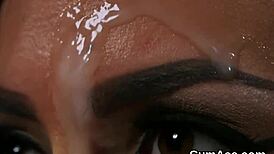 Kinky Sex Kitten Swallows Every Drop of Sperm Load on Face