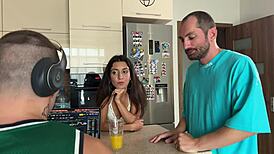 Cheating Wife Kisses Friend, Gets Facial Cum in Mouth