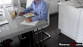 Oh Wow, Step Mom Sucking Son's Cock While Dad Is Busy!