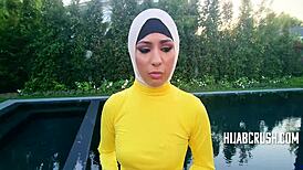 omg, stepsis in hijab tryin cock first time, didnt expect this!