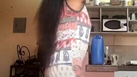 filipina strips down with sensual dance moves as clothes get ripped off