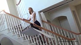 damn, this rare beauty’s tight pussy got fucked hard in studio