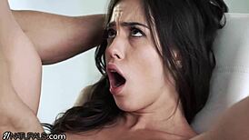 Cute brunette indulges in steamy breakfast sex