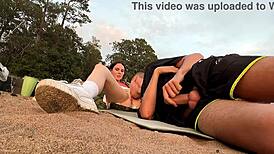 i'm giving wet blowjob on public beach