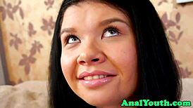 Innocent babe feels deep pleasure during anal after yoga