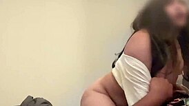 Big tits BBW rides husband and gets creampie