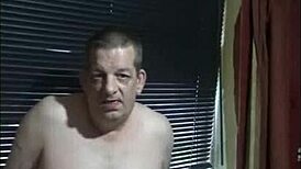 shy gay amateur masturbates naked by the window at home