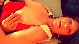 Grannys share Christmas orgasms with licking and fucking.