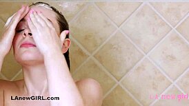 Young Brunette Takes Sexy Shower