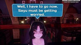 i watch this horny anime teen show her big ass and get an anal creampie during gameplay