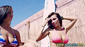 steples got licked and fingered in the garden during a hot afternoon