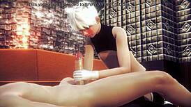 Yaoi Femboy Alan Gets Handjob And Blowjob In Anime Game