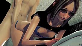Brunette Engages In Toilet Fucking In 3D Anime Hentai