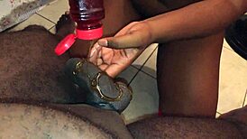 Step sister, are you eating syrup off my cock with deepthroat?