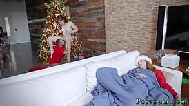 Step daughter gets fucked hard while dad is around in taboo hardcore scene.