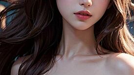 AI-Generated Model Girl Flaunts Massive Big Tits In Stunning Art 14