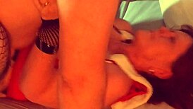 Grannys share Christmas orgasms with licking and fucking.