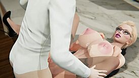 Big secretary intensely faces horny little 18+ pervert in office 3d hentai parody pov