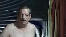 shy gay amateur masturbates naked by the window at home